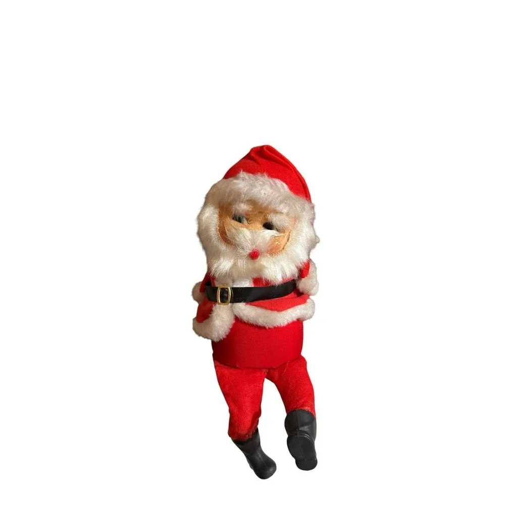 Vtg MCM Homemade Santa Claus Shelf Sitter Christmas Musical Windup One Of A Kind